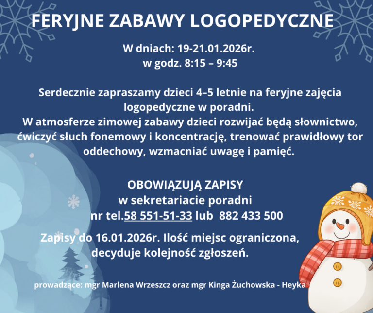 Feryjne zabawy logopedyczne 2026